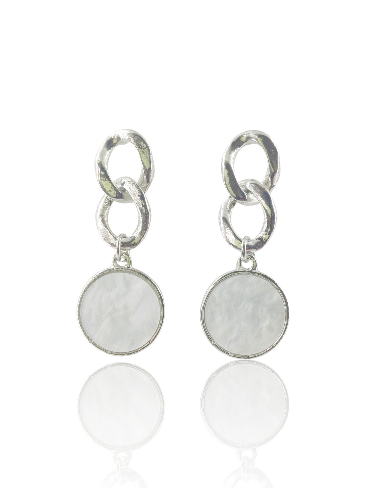 Elegant Dual-Link Drop Earrings – Rose Gold Plated & White Gold Plated 02