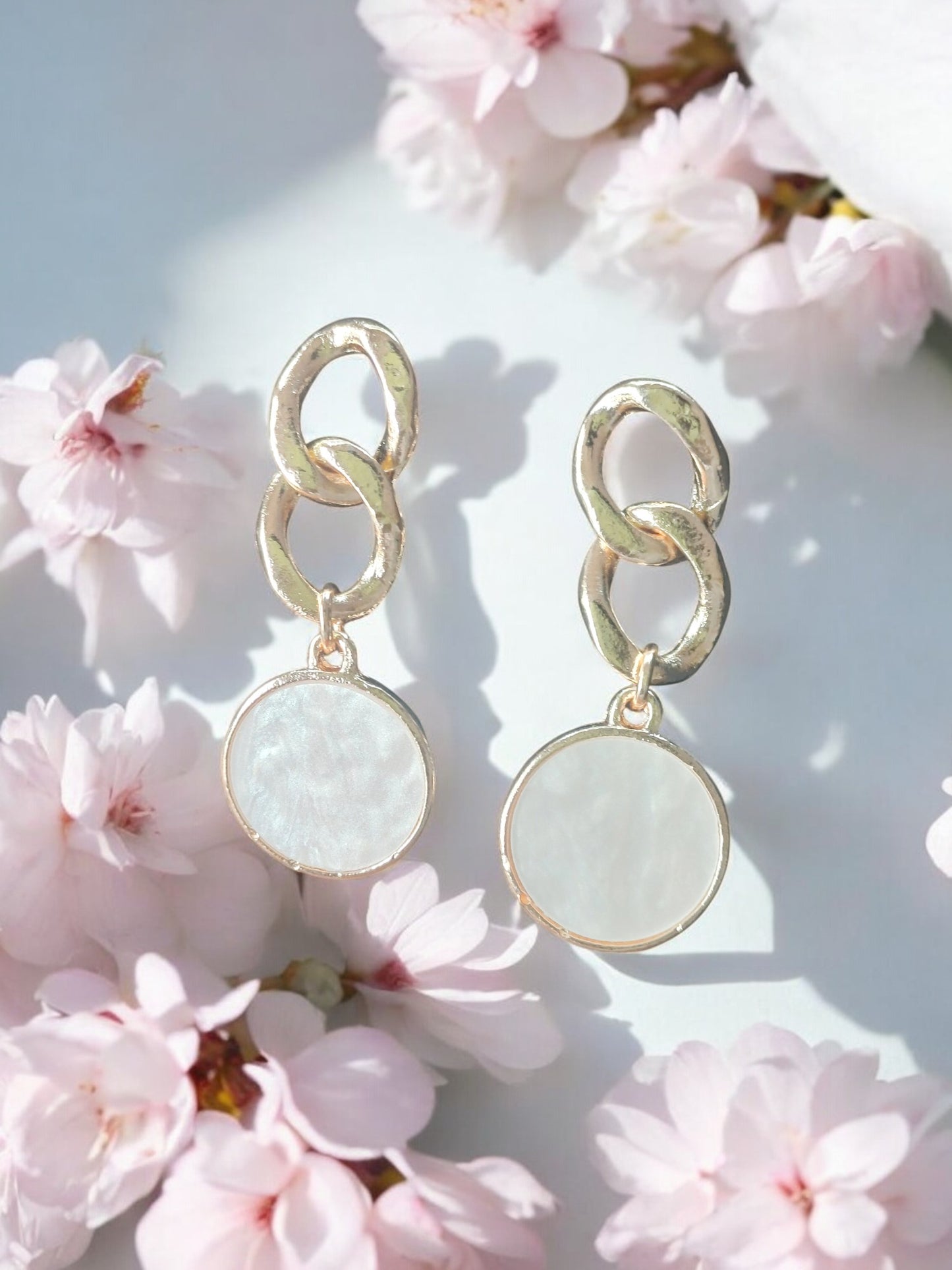 Elegant Dual-Link Drop Earrings – Rose Gold Plated & White Gold Plated 02