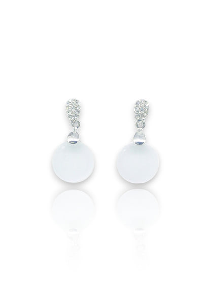 Crystal Teardrop & Round Stone Earrings – Rose Gold & White Gold Plated 13