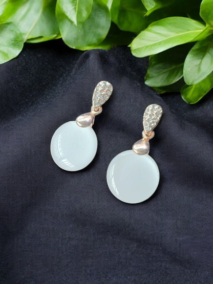 Crystal Teardrop & Round Stone Earrings – Rose Gold & White Gold Plated 13