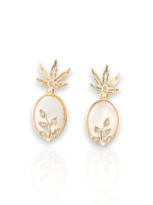 Leaf Elegance Drop Earrings – Rose Gold Plated 08