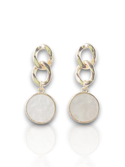 Elegant Dual-Link Drop Earrings – Rose Gold Plated & White Gold Plated 02