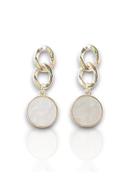 Elegant Dual-Link Drop Earrings – Rose Gold Plated & White Gold Plated 02