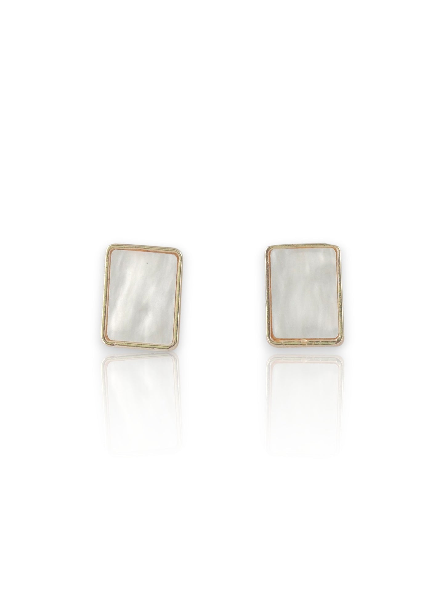 Rose Gold Plated & White Gold Plated Diamond-Shaped Stud Earrings