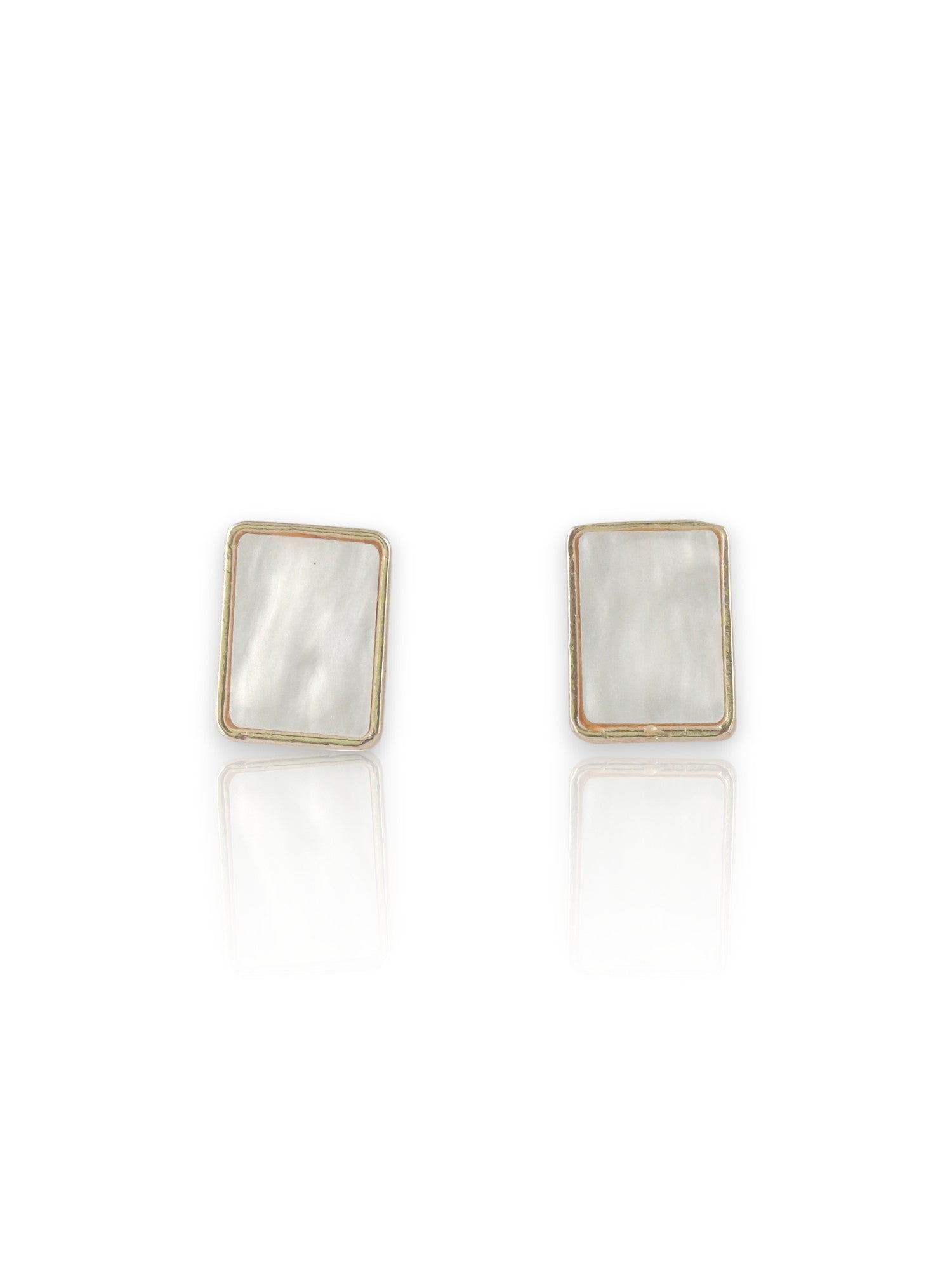 Rose Gold Plated & White Gold Plated Diamond-Shaped Stud Earrings