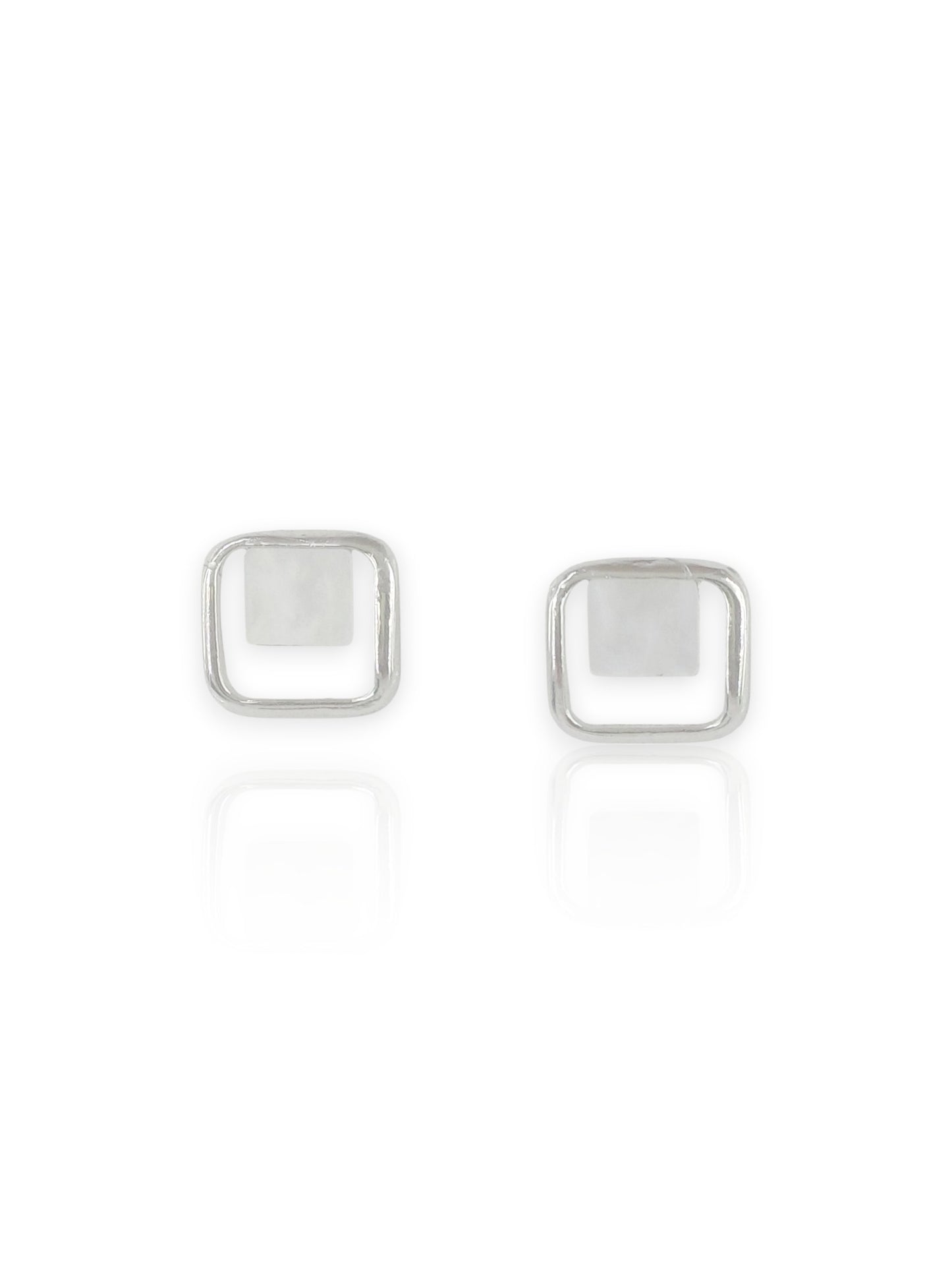 Rose Gold and White gold Plated Minimalist Square Tops 01