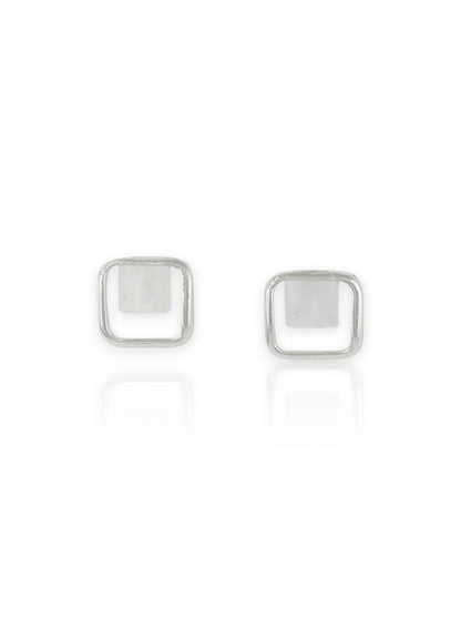 Rose Gold and White gold Plated Minimalist Square Tops 01