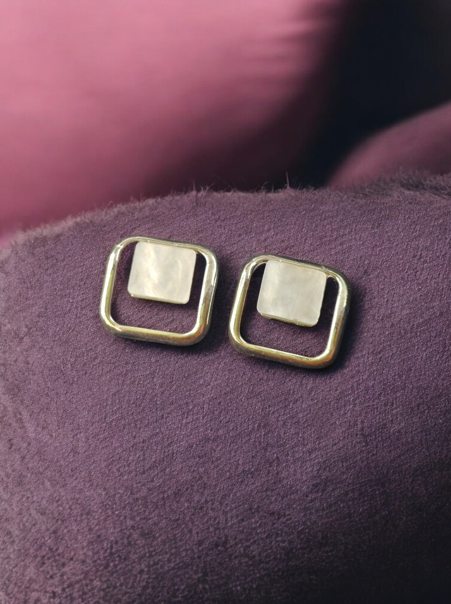 Rose Gold and White gold Plated Minimalist Square Tops 01