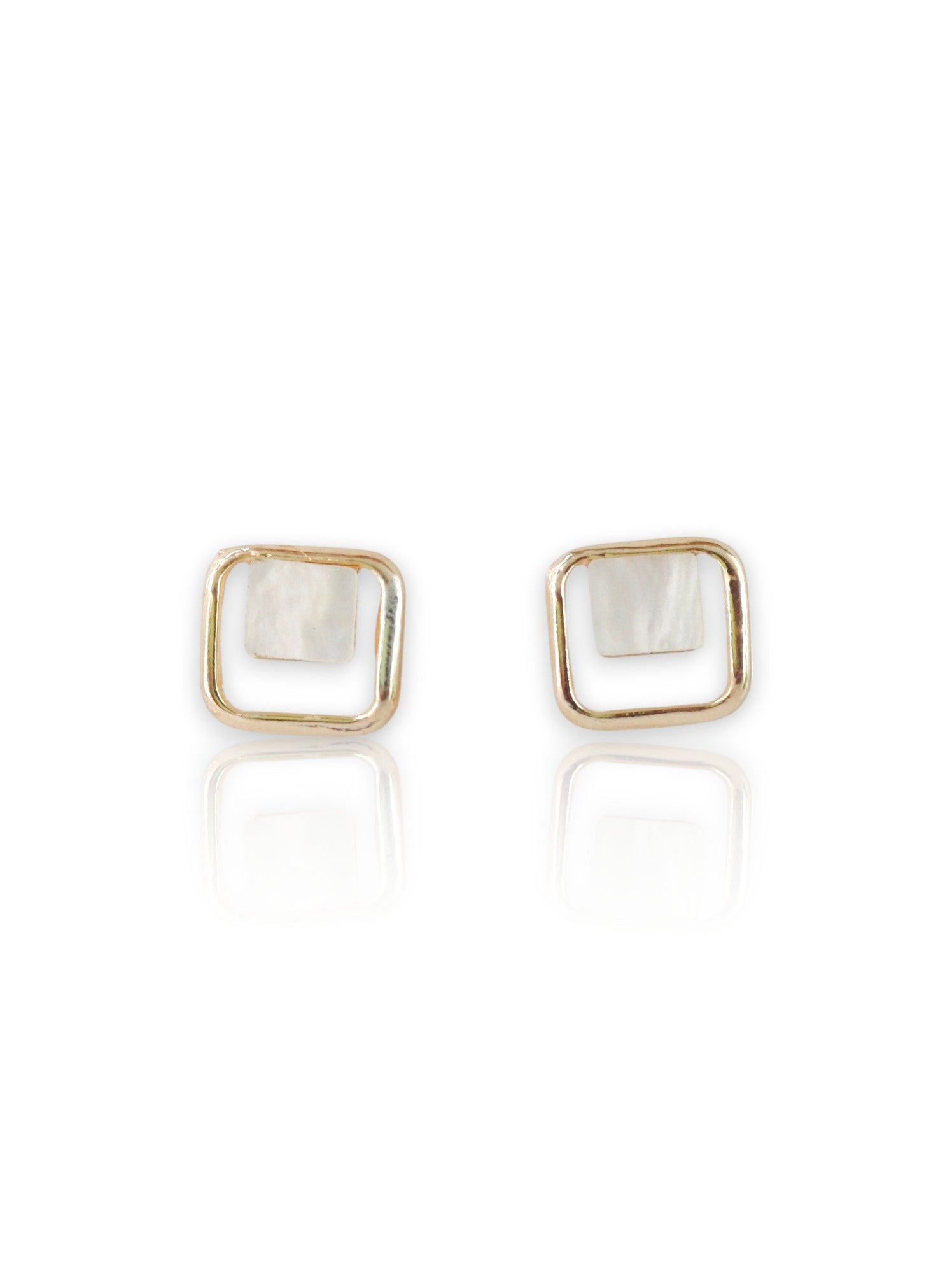 Rose Gold and White gold Plated Minimalist Square Tops