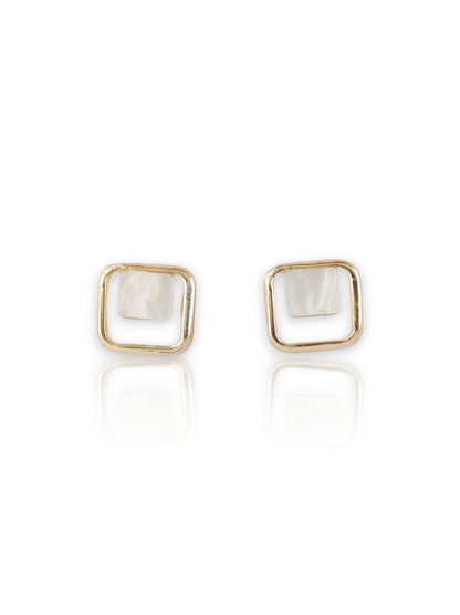 Rose Gold and White gold Plated Minimalist Square Tops