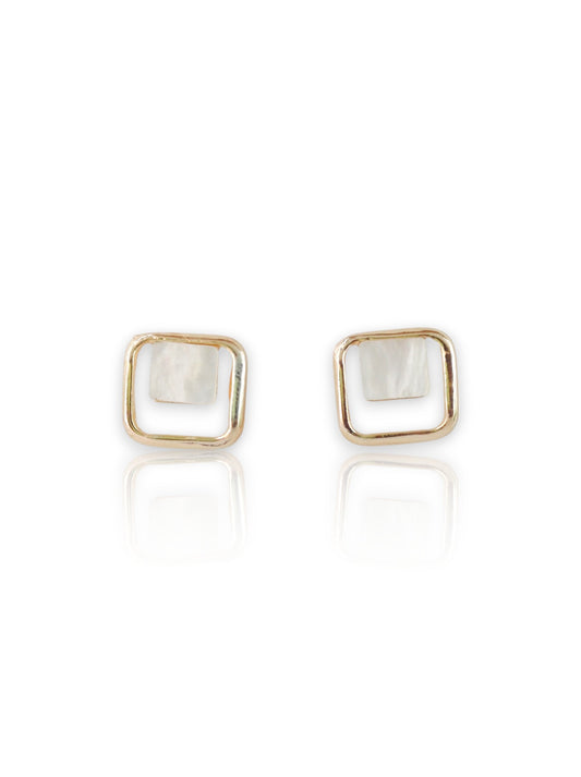 Rose Gold and White gold Plated Minimalist Square Tops