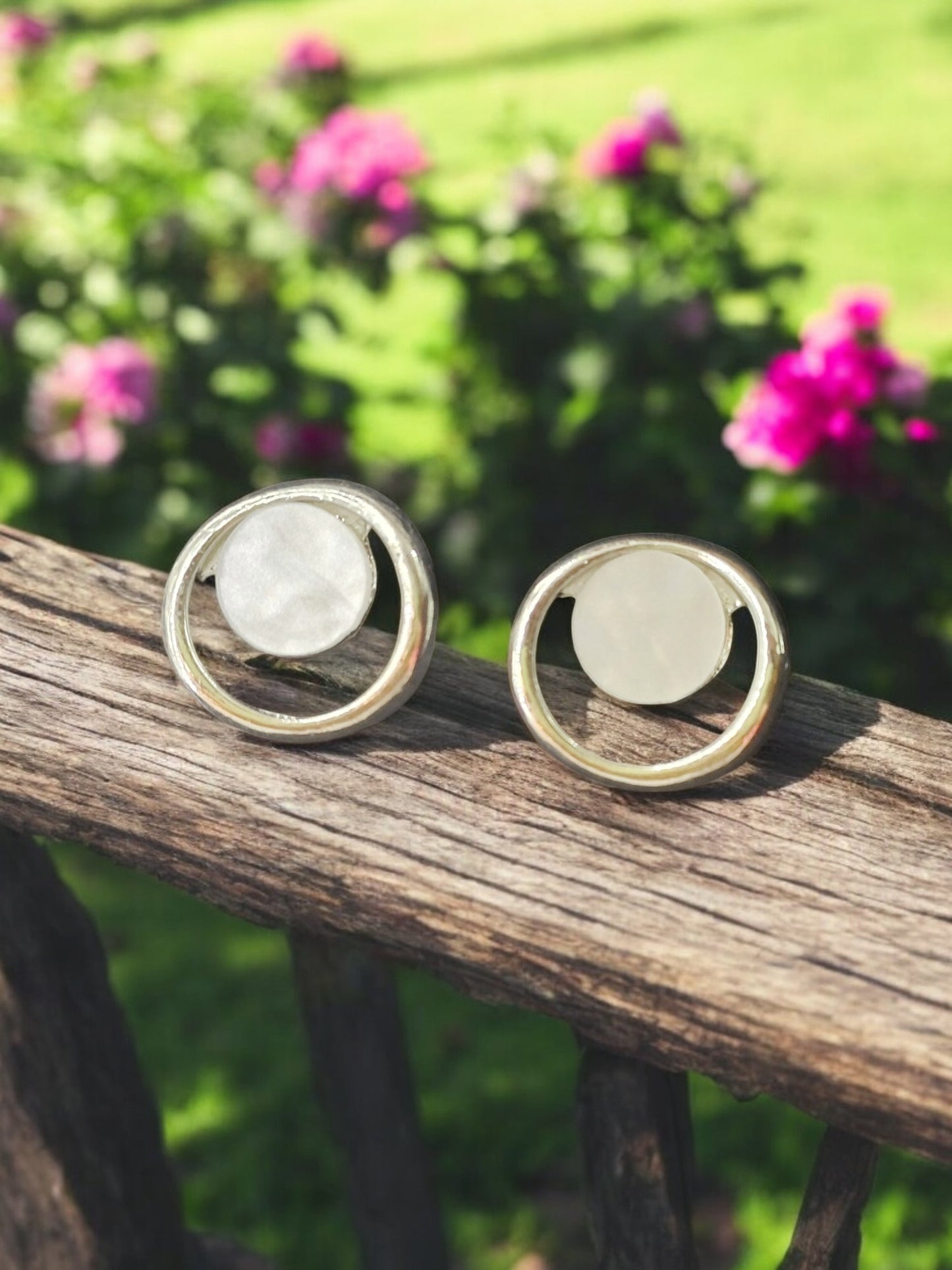 Modern Circle Charm Tops – Rose Gold Plated & White Gold Plated