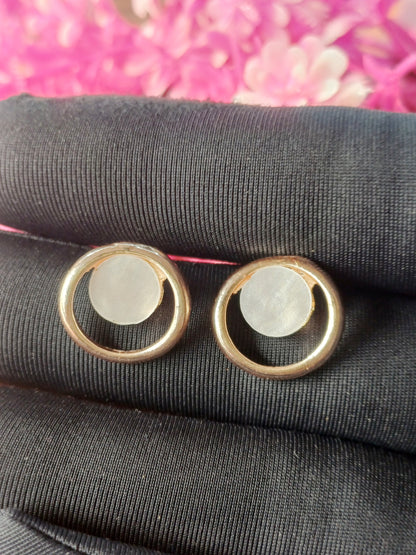 Modern Circle Charm Tops – Rose Gold Plated & White Gold Plated 09