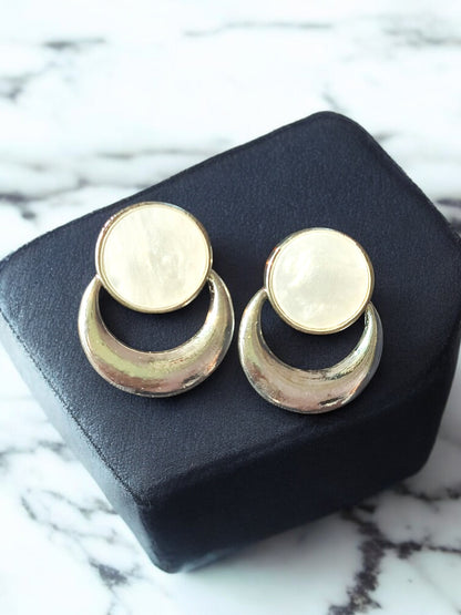Lunar Drop Studs – Rose Gold Plated / White Gold Plated