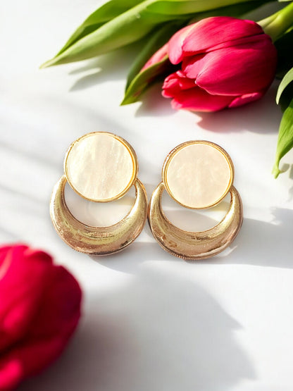 Lunar Drop Studs – Rose Gold Plated / White Gold Plated