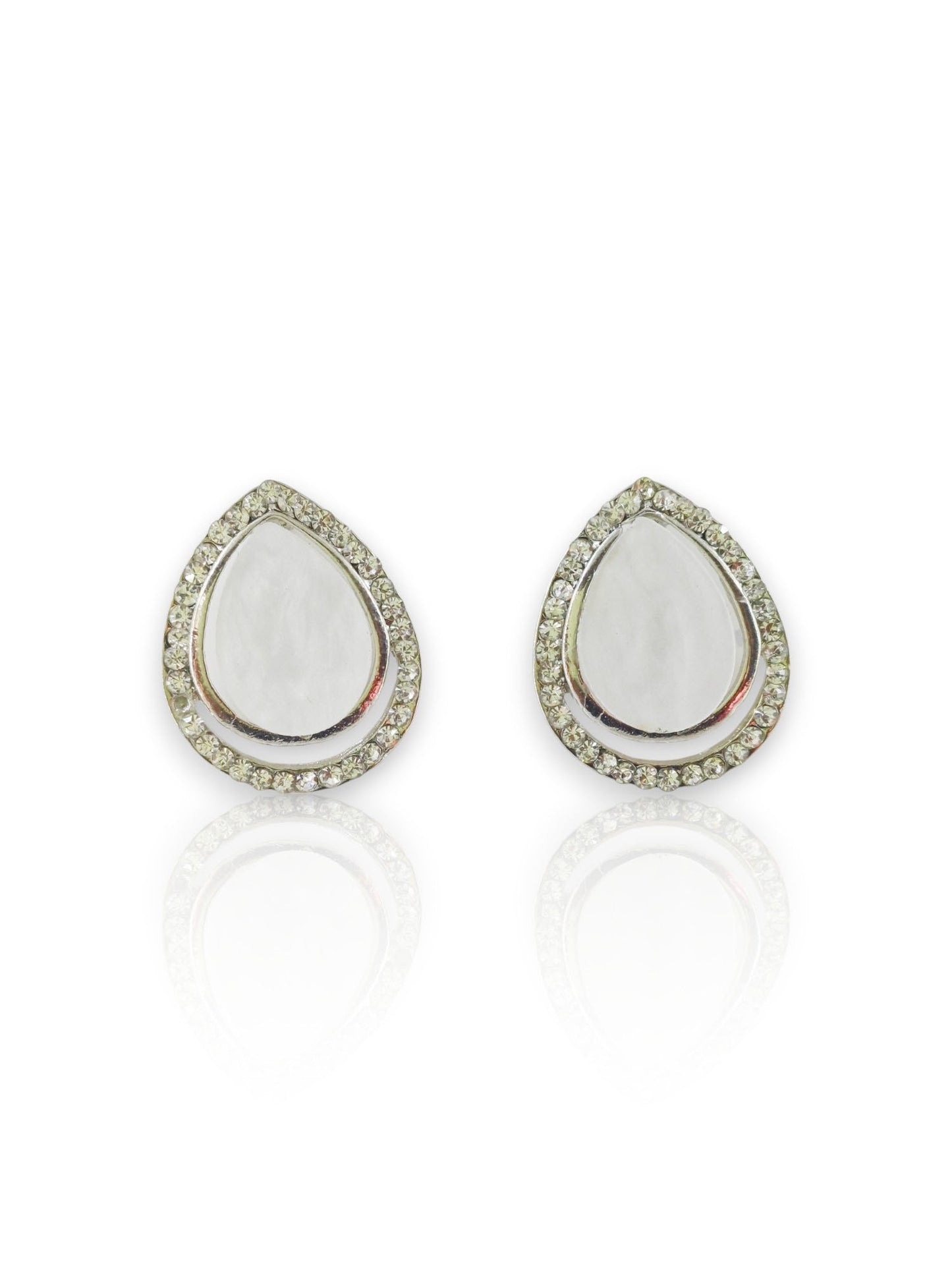 Teardrop Crystal Stud Tops – Rose Gold & White Gold Plated 07