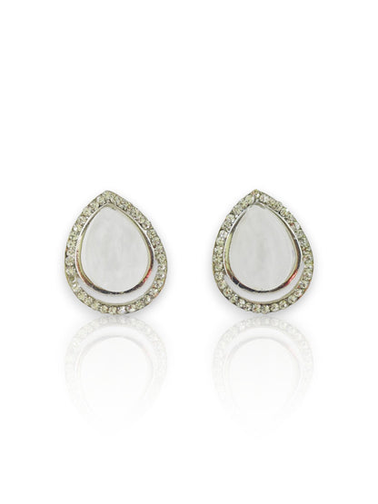 Teardrop Crystal Stud Tops – Rose Gold & White Gold Plated 07