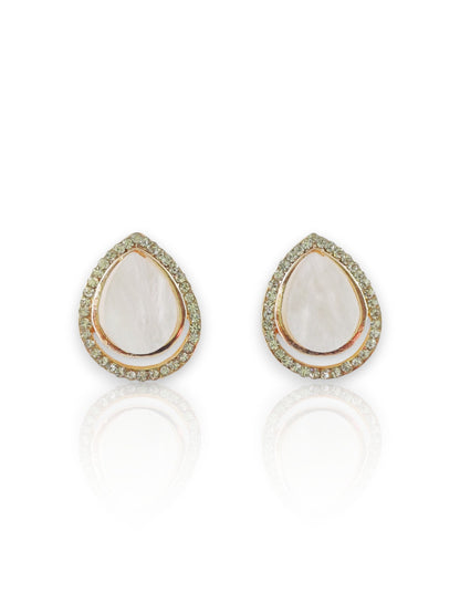Teardrop Crystal Stud Tops – Rose Gold & White Gold Plated 07