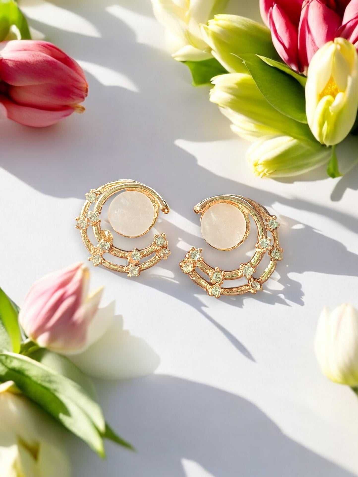 Classic Oval Gem Wrap Tops – Rose Gold & White Gold Finish