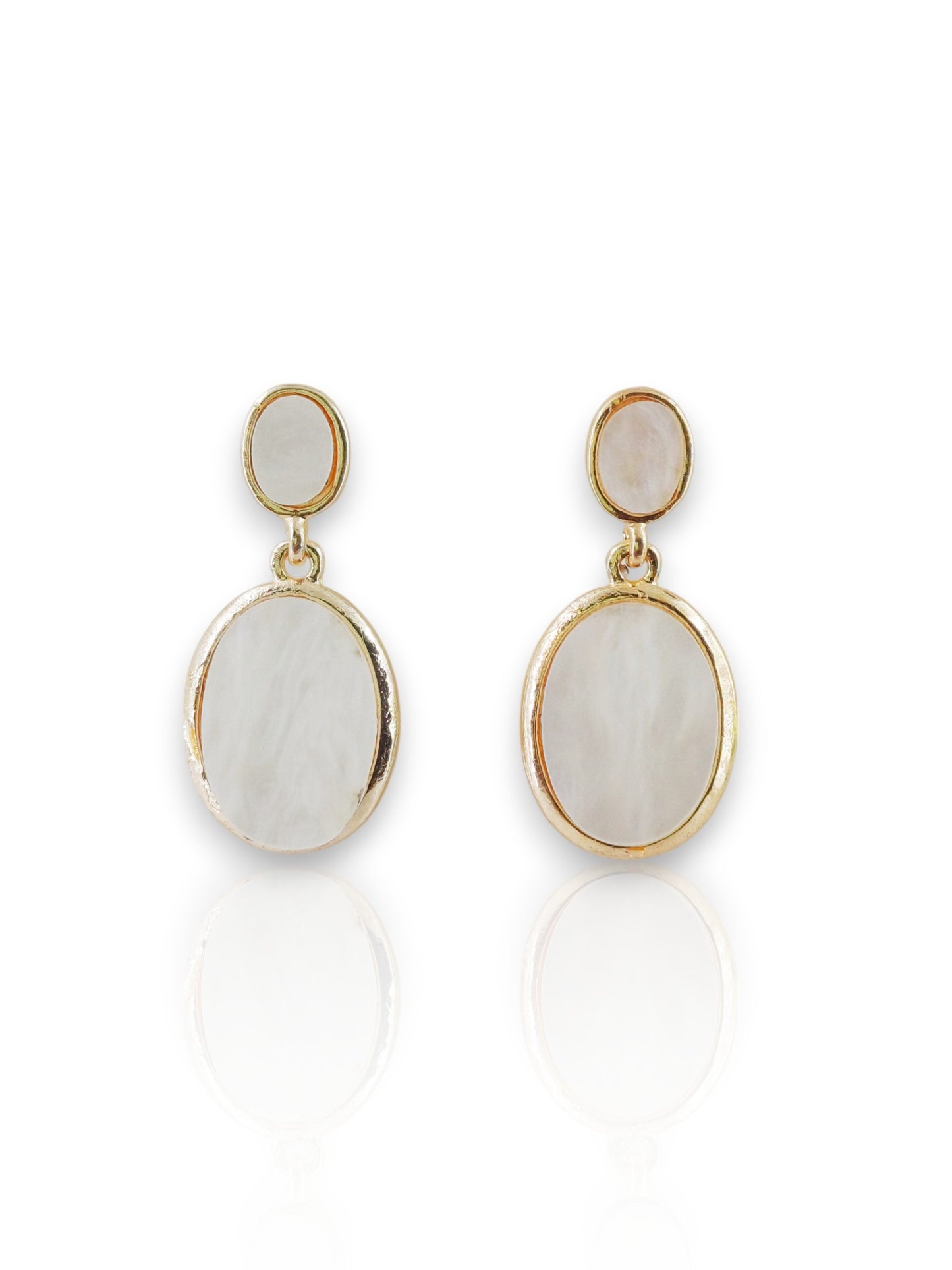 Classic Oval Drop Earrings – Rose Gold Plated / White Gold Plated 12