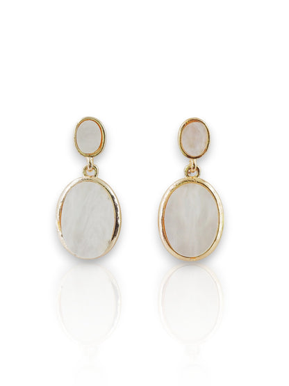 Classic Oval Drop Earrings – Rose Gold Plated / White Gold Plated 12