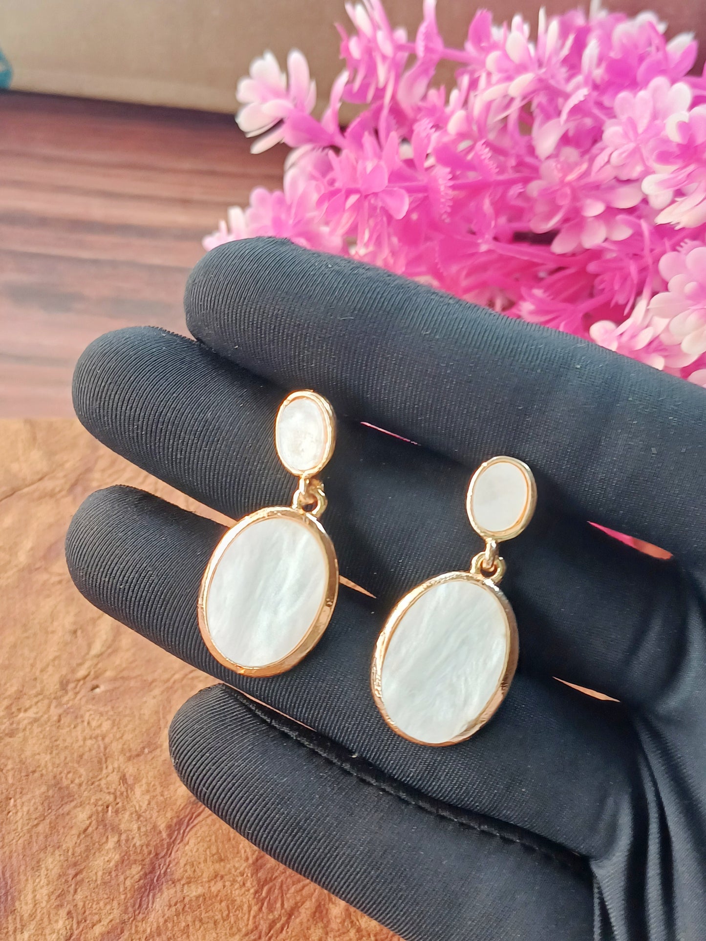 Classic Oval Drop Earrings – Rose Gold Plated / White Gold Plated 12