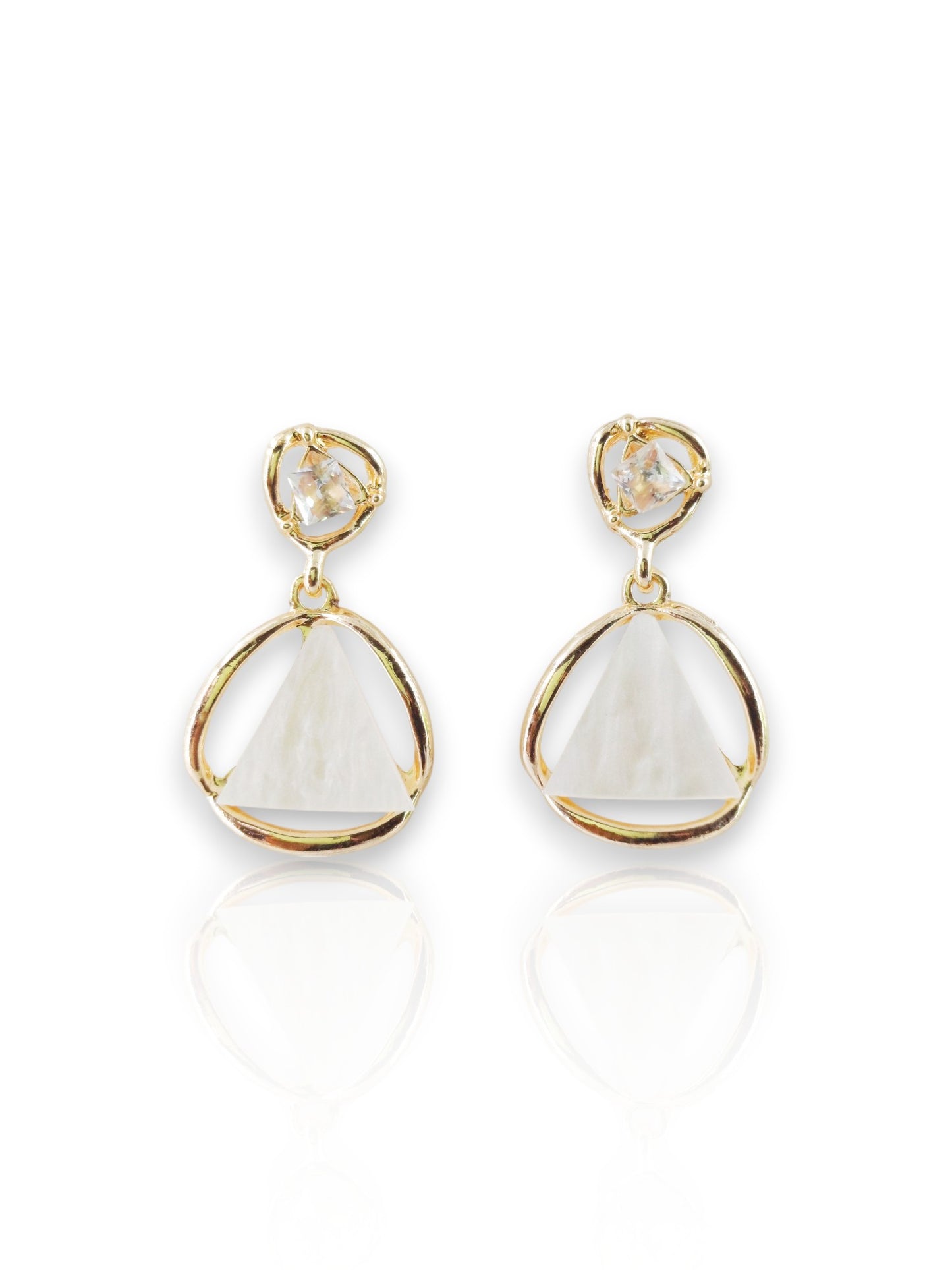 Geometric Harmony Earrings – White Gold Plated 11