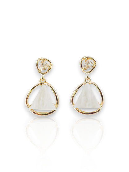 Geometric Harmony Earrings – White Gold Plated 11