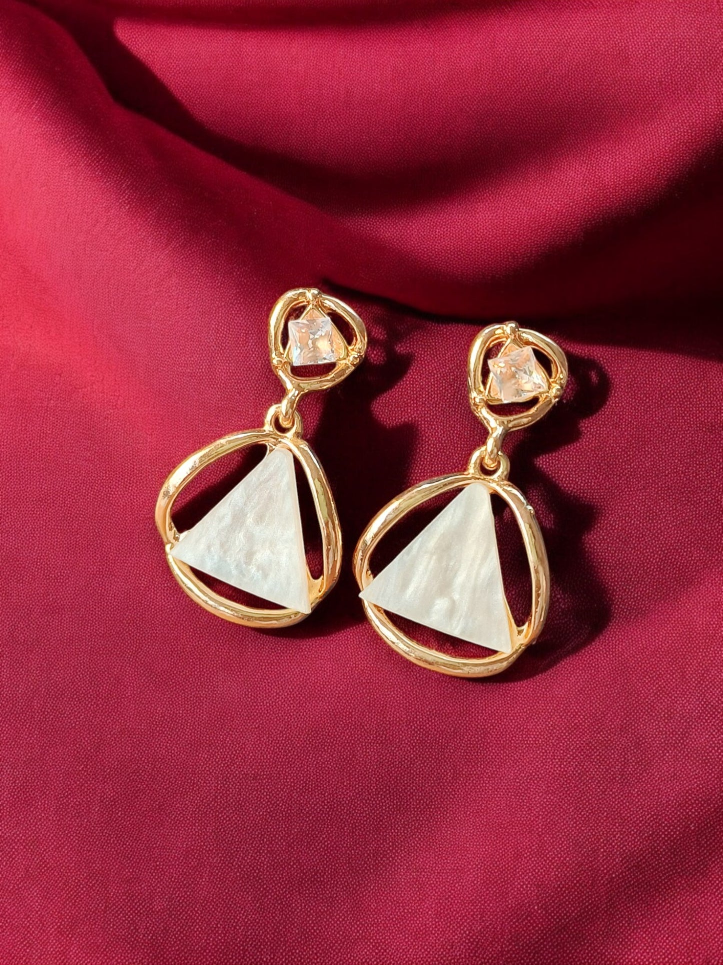 Geometric Harmony Earrings – White Gold Plated 11