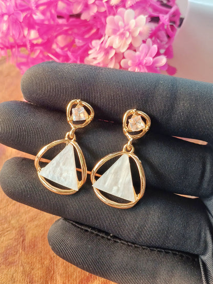 Geometric Harmony Earrings – White Gold Plated 11