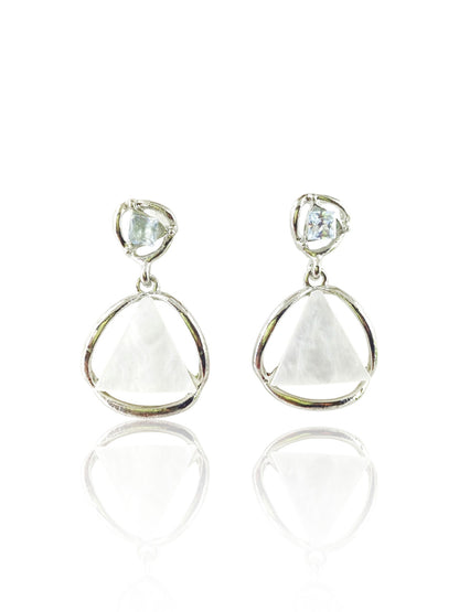 Geometric Harmony Earrings – White Gold Plated 11