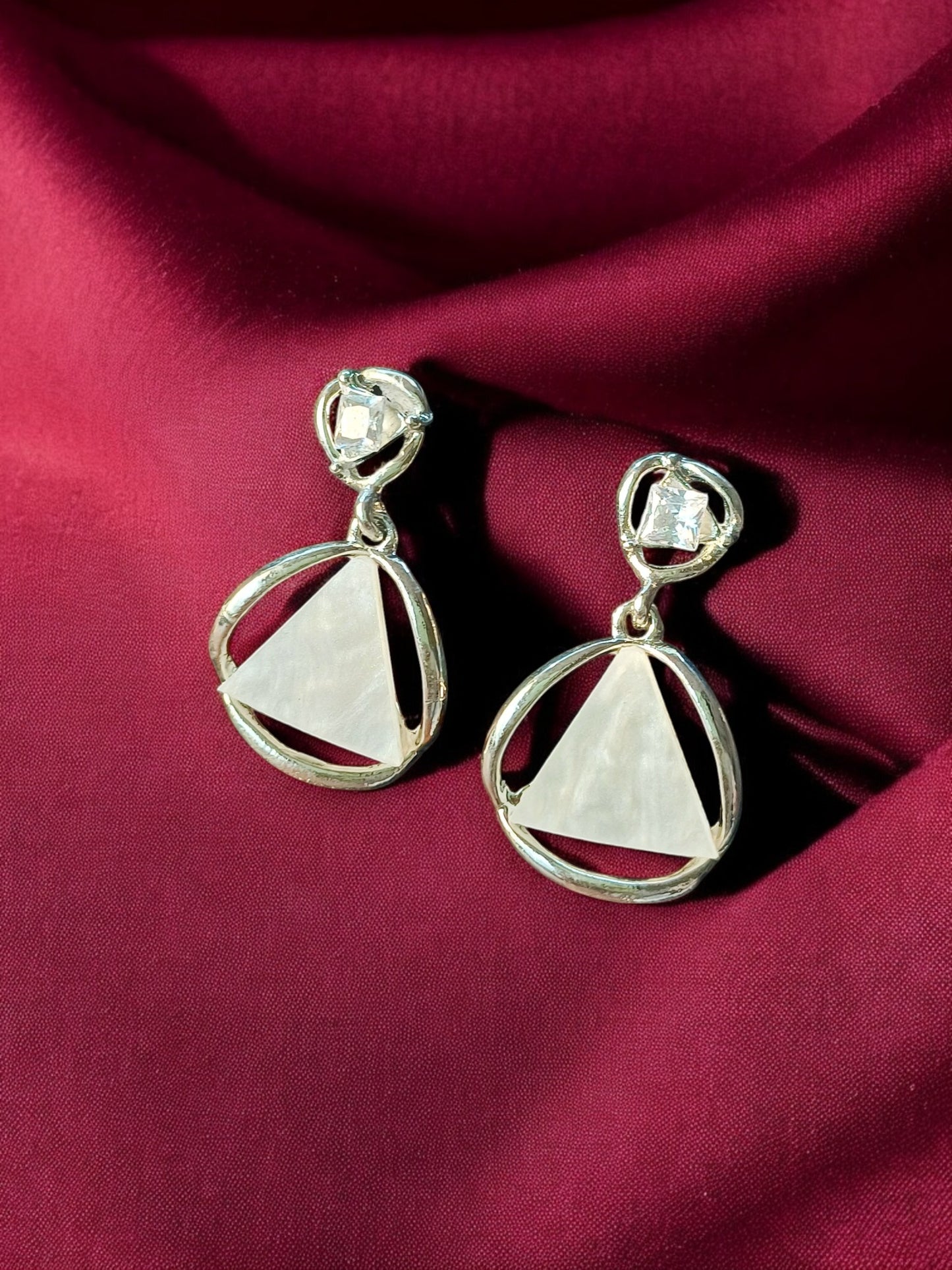 Geometric Harmony Earrings – White Gold Plated 11