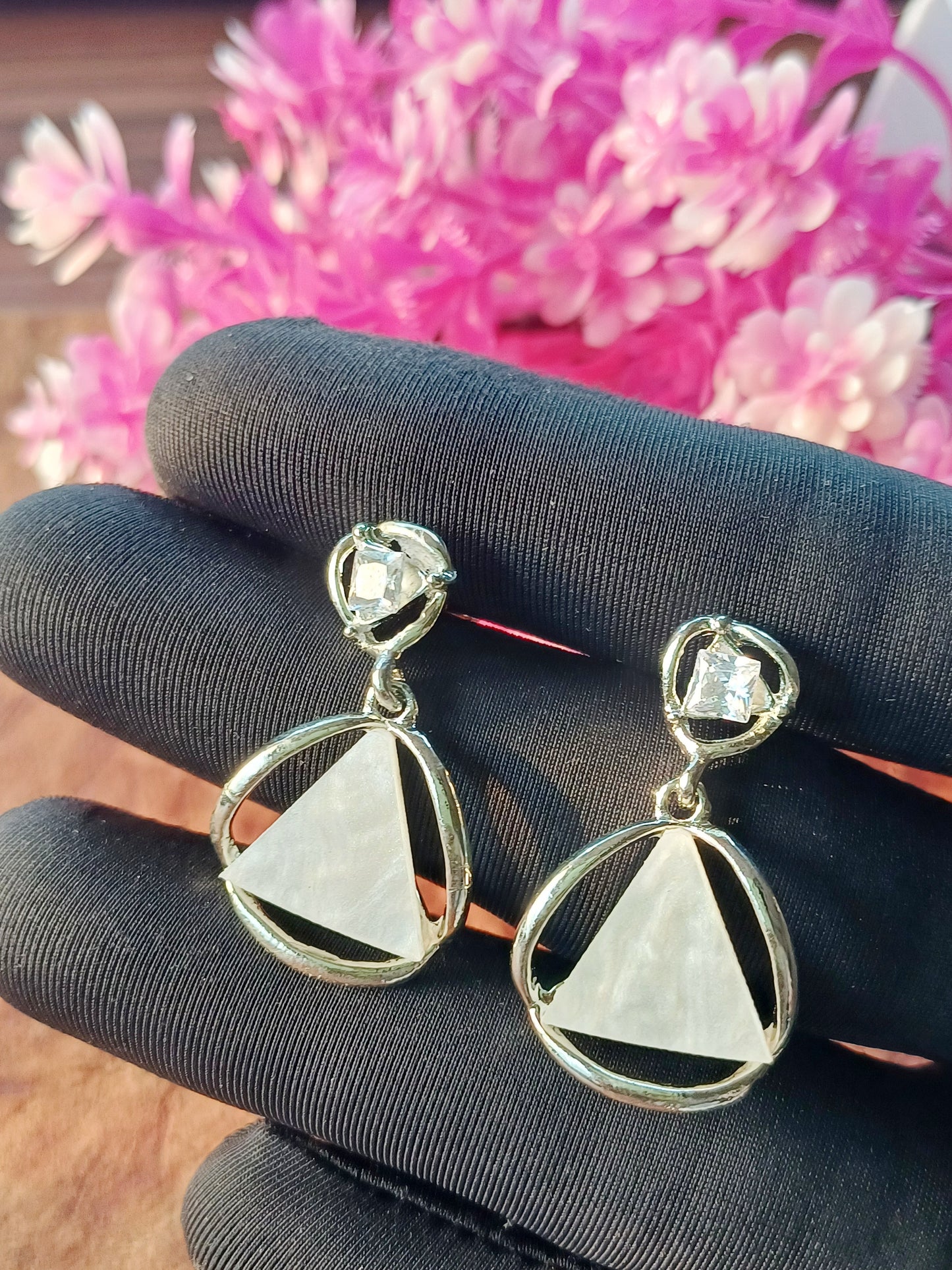 Geometric Harmony Earrings – White Gold Plated 11