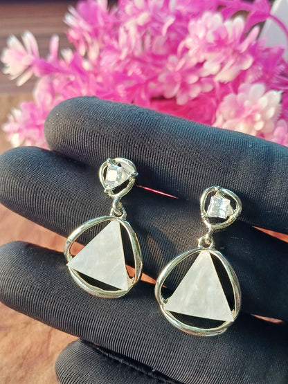 Geometric Harmony Earrings – White Gold Plated 11