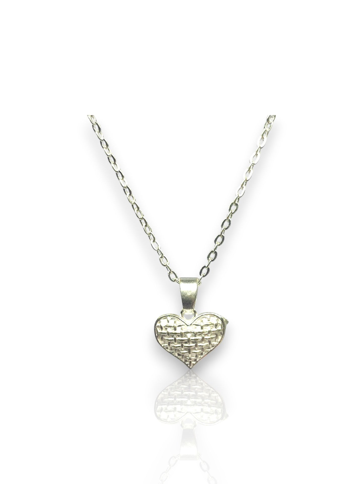 Silver Woven Heart Pendant with chain