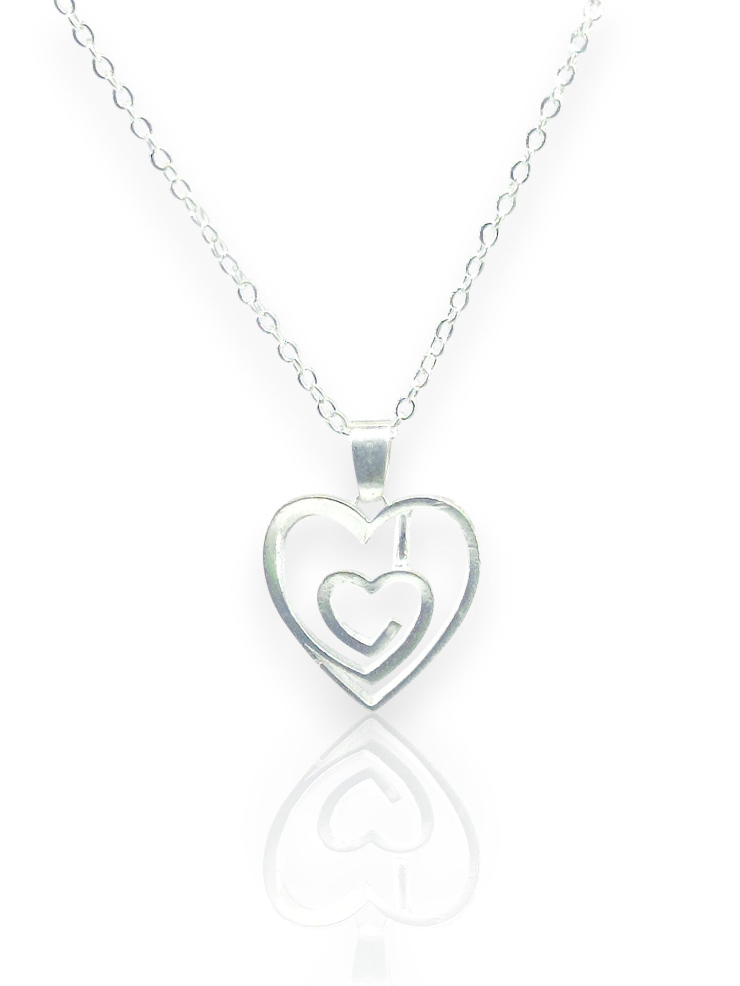 Double Heart Harmony Pendant with chain