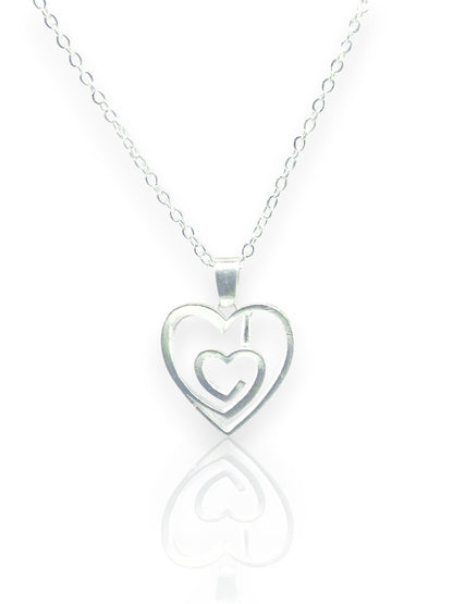 Double Heart Harmony Pendant with chain