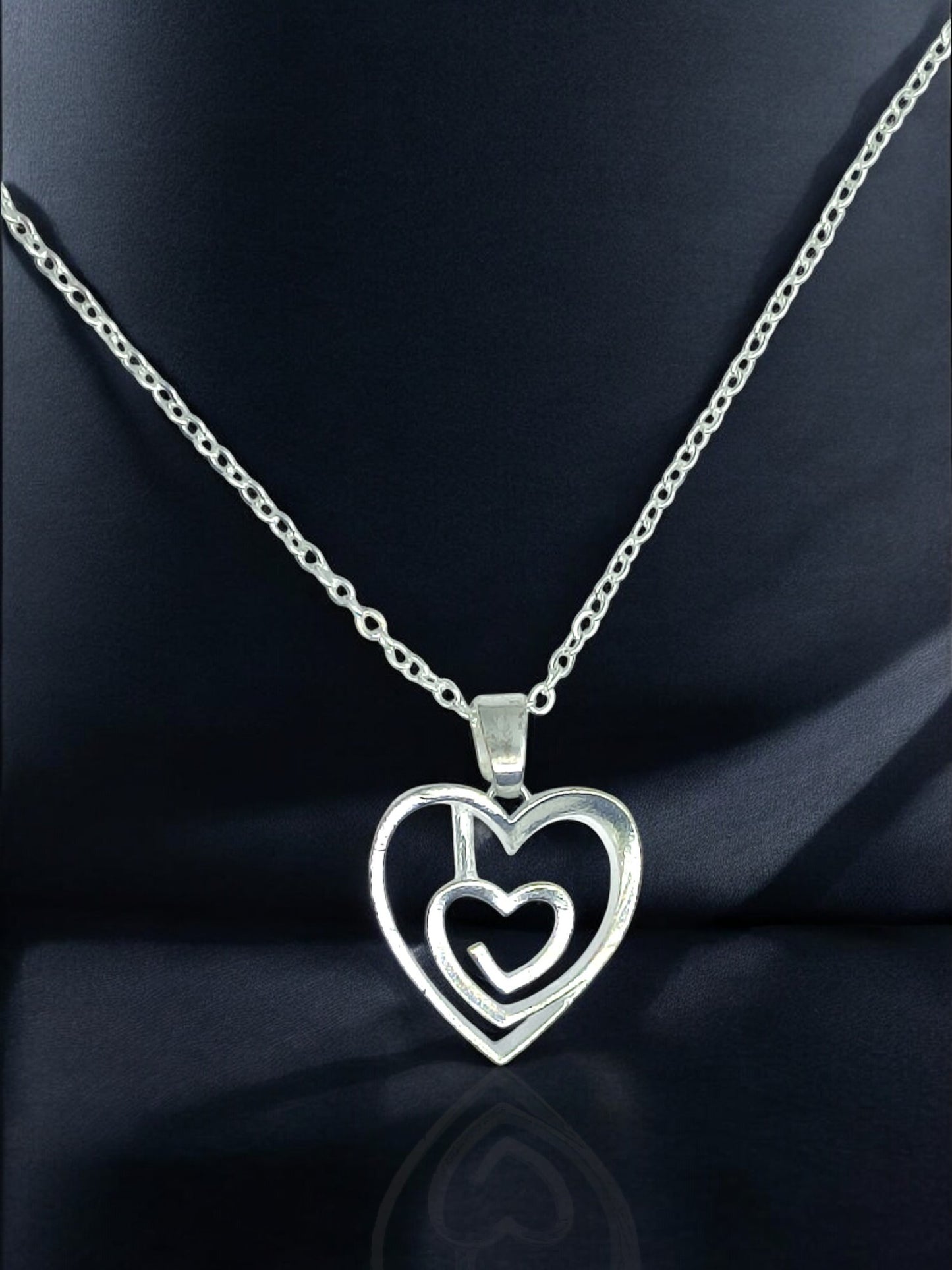 Double Heart Harmony Pendant with chain