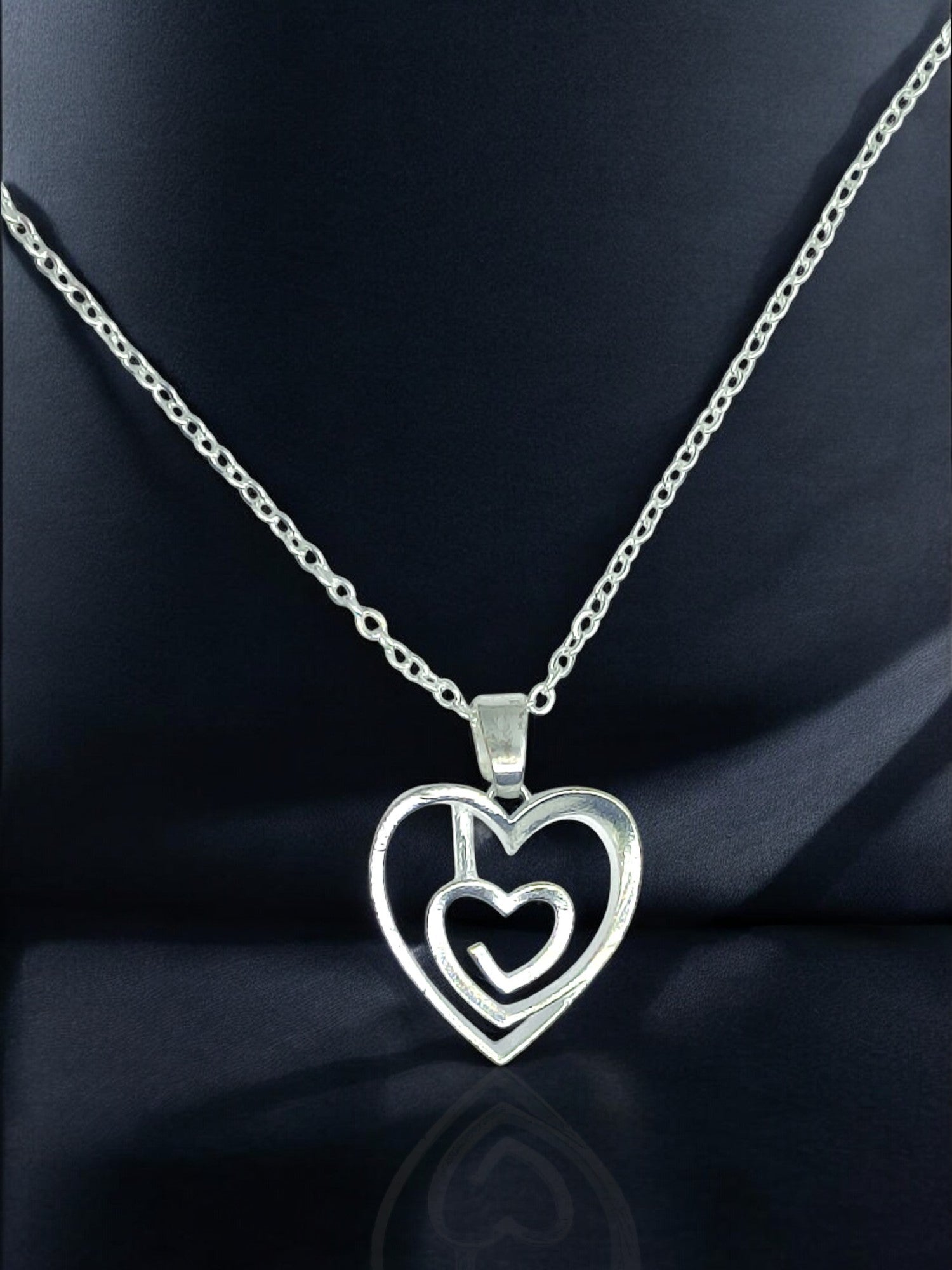 Double Heart Harmony Pendant with chain