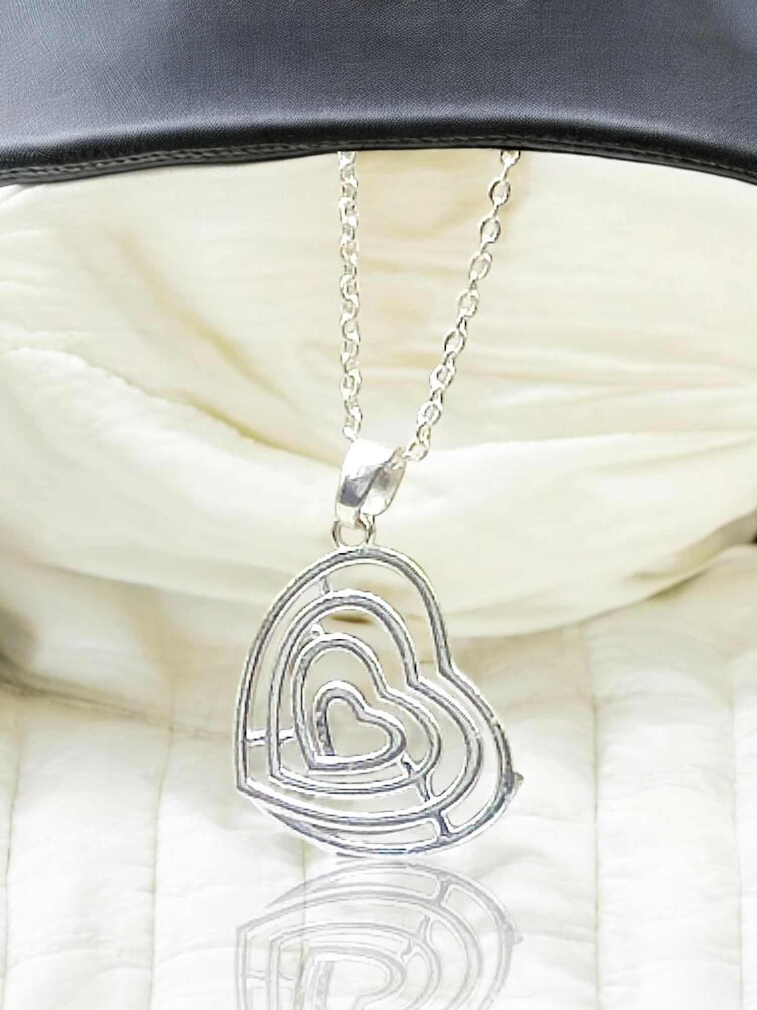 Radiant Ripple Heart Pendant with chain