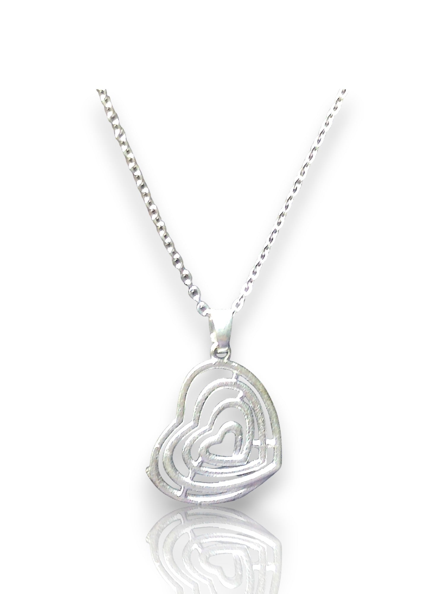 Radiant Ripple Heart Pendant with chain