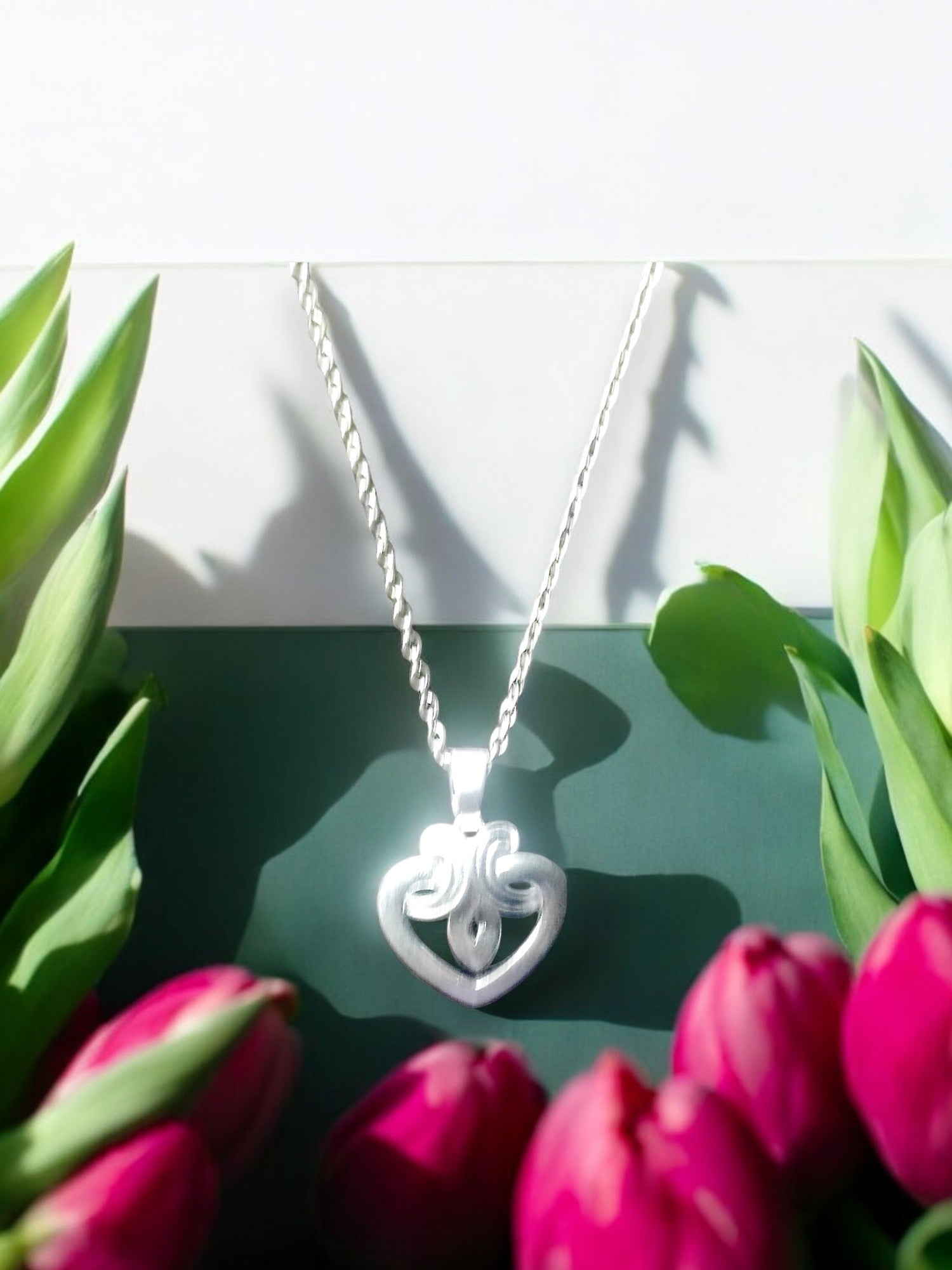 Double Heart Harmony Pendant with chain