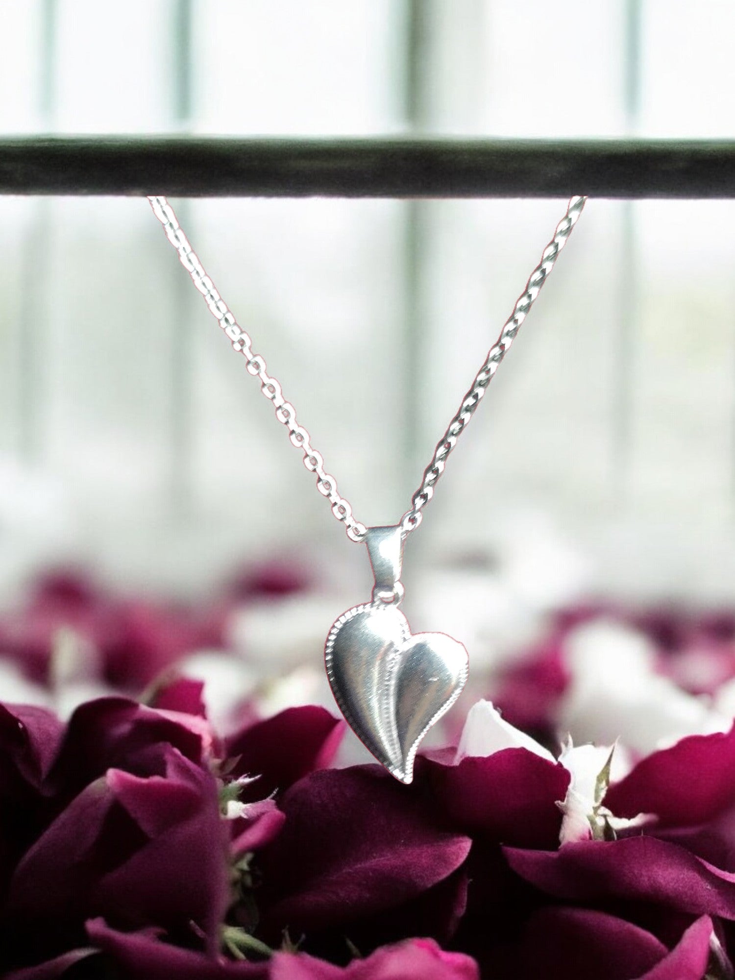 Classic Romance Dual-Tone Heart Pendant with chain