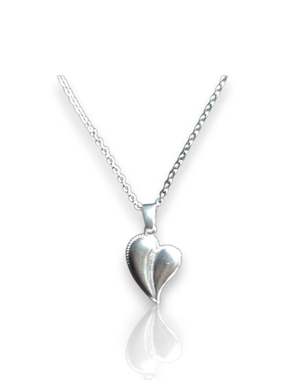Classic Romance Dual-Tone Heart Pendant with chain