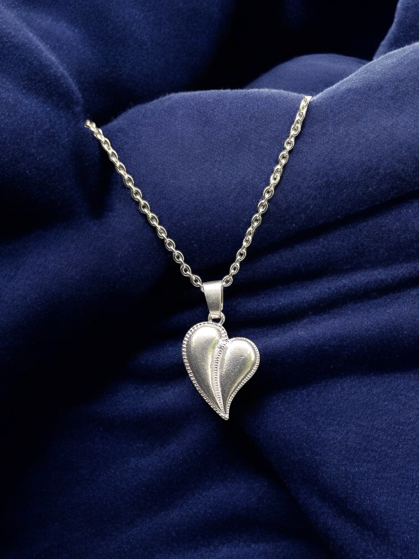 Classic Romance Dual-Tone Heart Pendant with chain