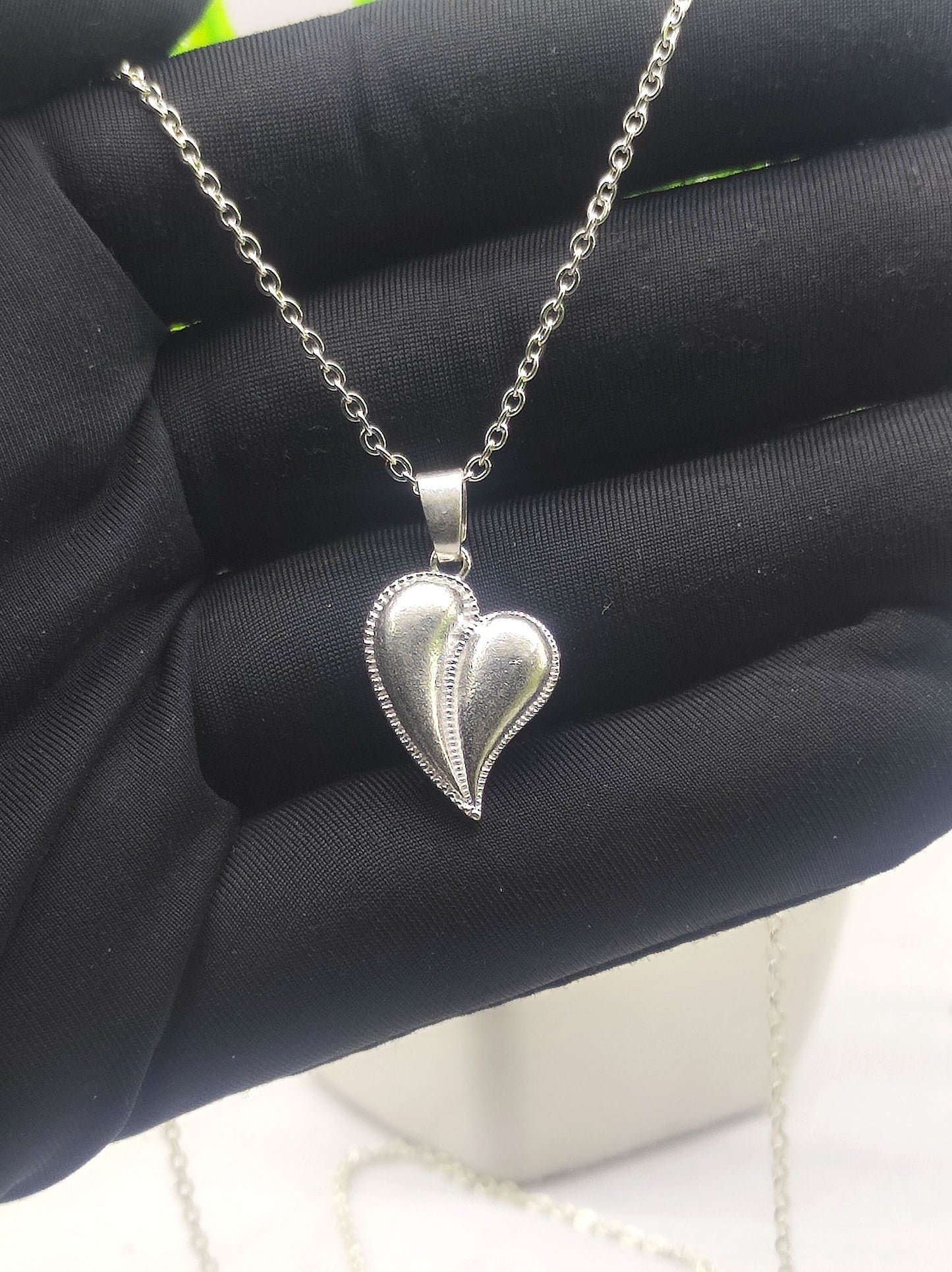 Stylish Dual Heart Pendant with Chain 10