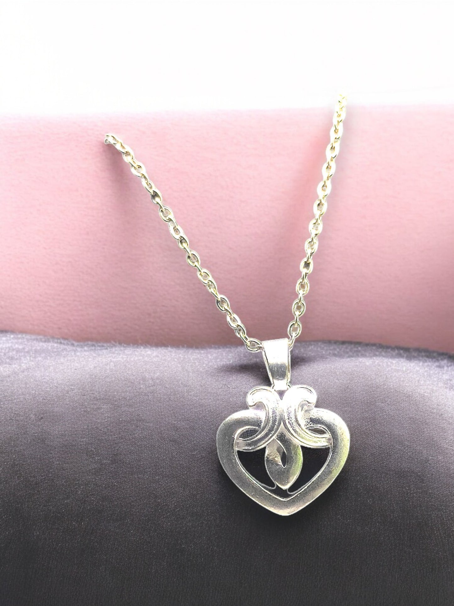 Double Heart Harmony Pendant with chain