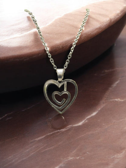 Double Heart Harmony Pendant with chain