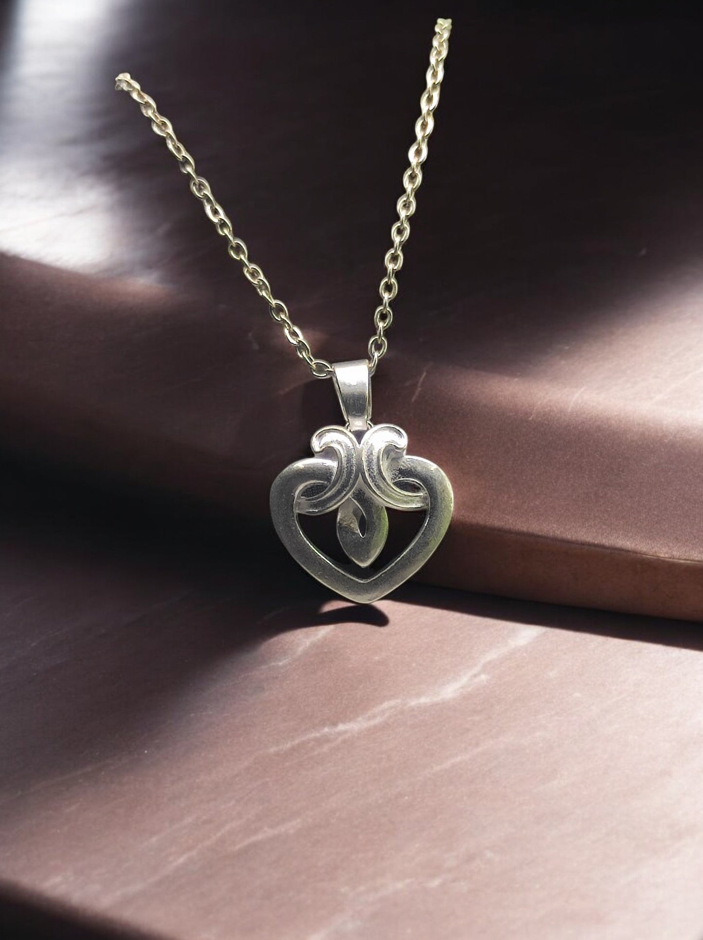 Double Heart Harmony Pendant with chain