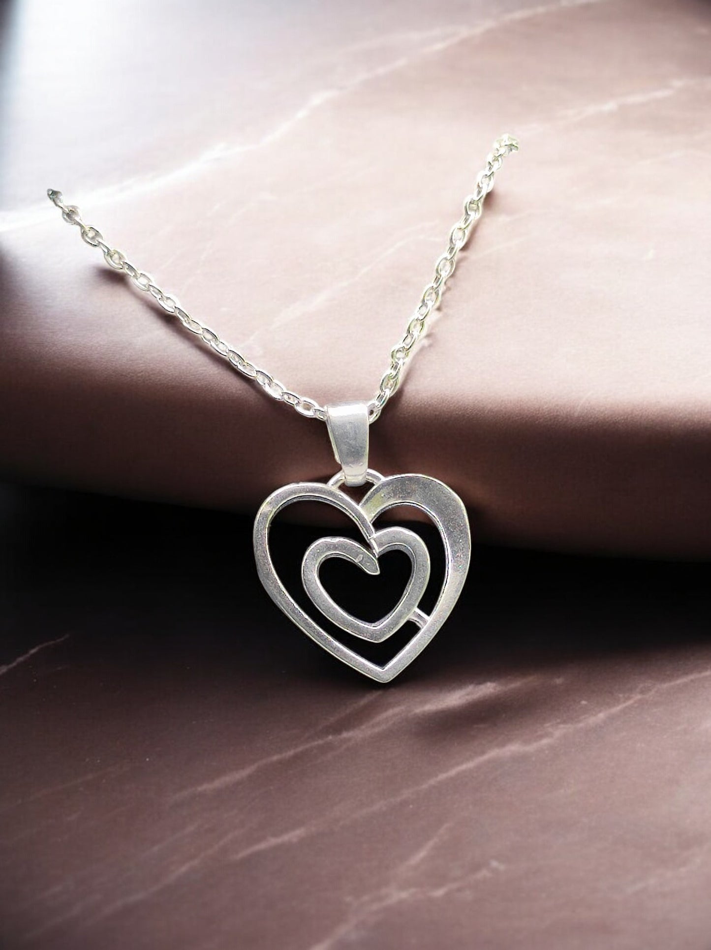 Textured Woven Heart Pendant with chain